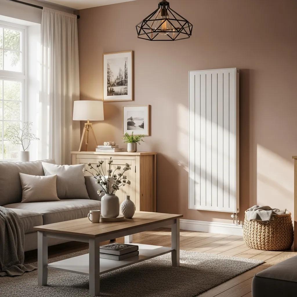 Technician installing a modern heating system in a living room &mdash; comfort and efficiency